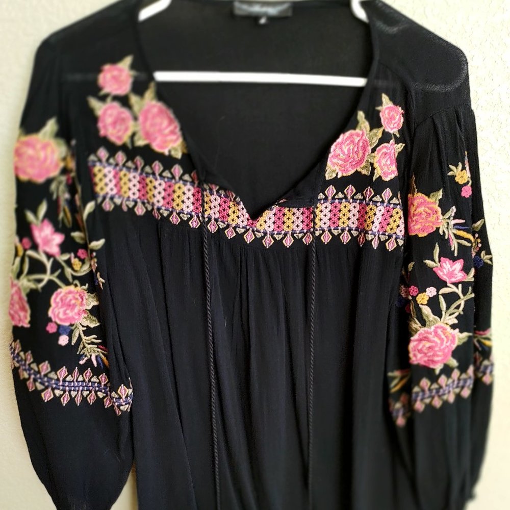Black and Floral Blouse